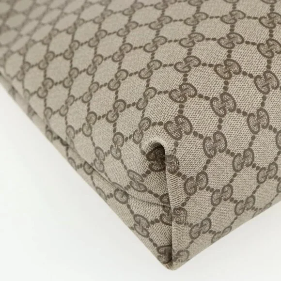 GUCCI GG Supreme Web Sherry Line Tote Bag PVC Beige Red 39 02 003 Auth ka492 - Picture 2 of 15